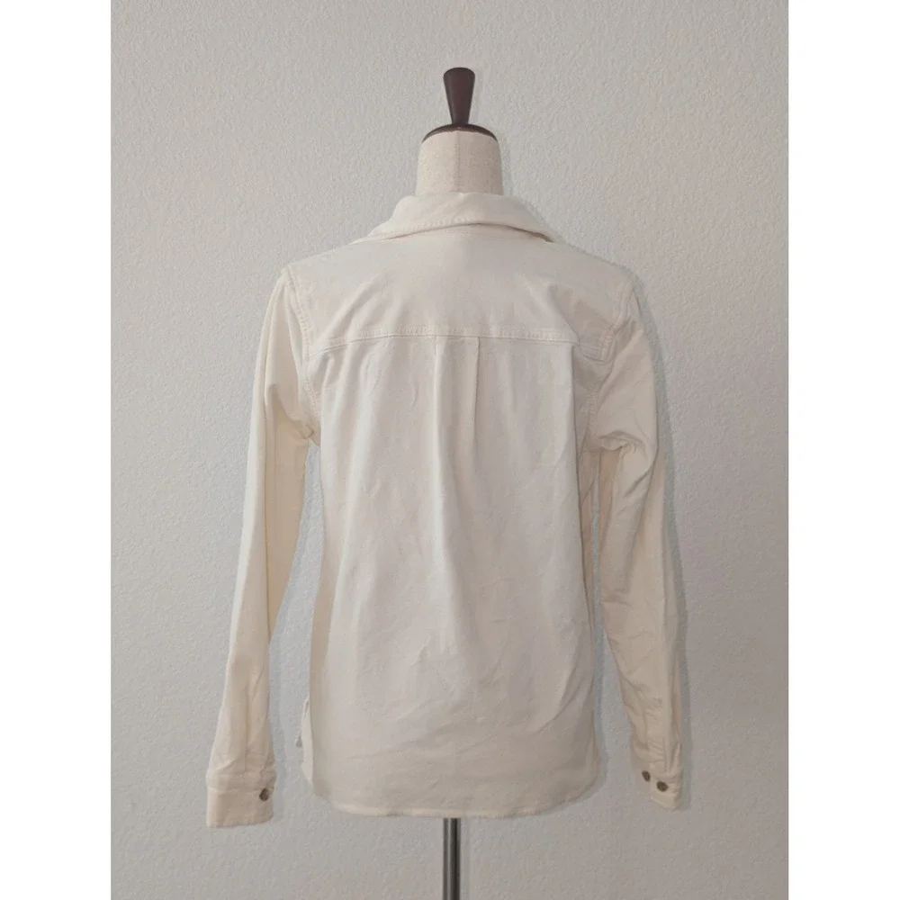 Duluth Trading Co Womens XS Corduroy Pullover Shirt Cream